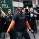 Uber drivers and their supporters protest in front of the offices of the Taxi and Limousine Commission in New York, Thursday, May 28, 2015.